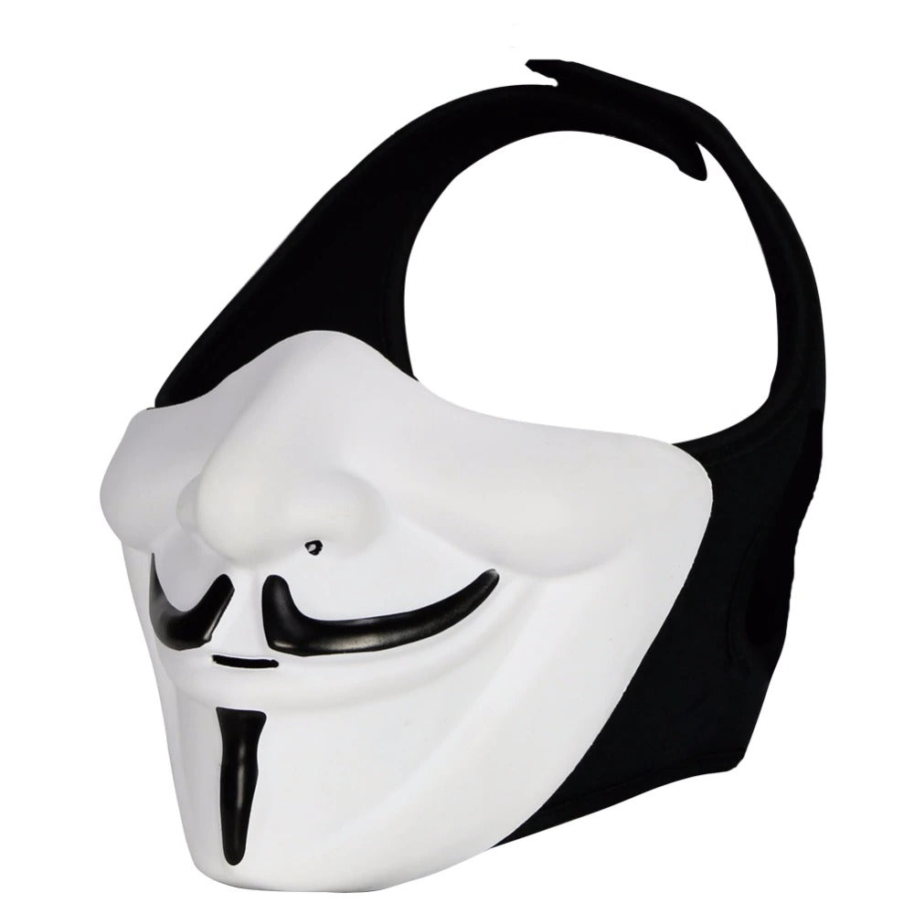 v for vendetta mask black and white