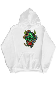 Green Oni hoody White