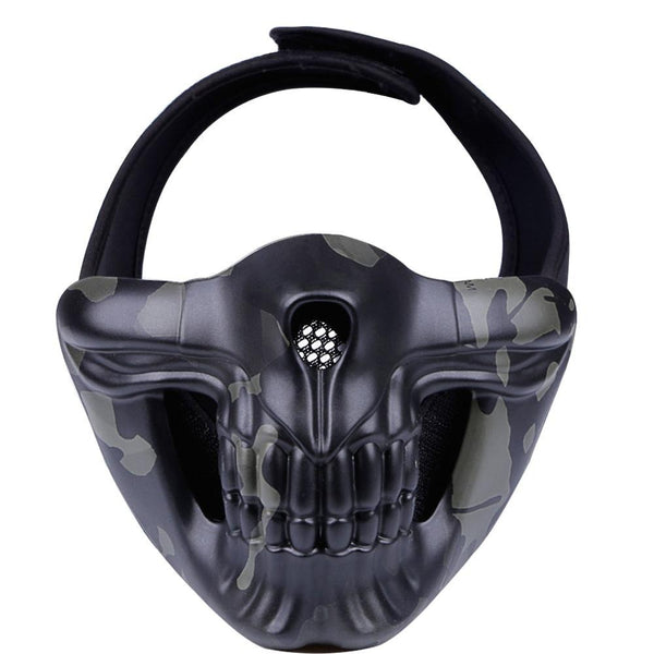 Half-SKULL Mask BLACK CAMO